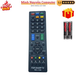 Remote điều khiển tivi sharp mã 02 rm-l1238, điều khiển tv sharp - tặng kèm pin - minh nguyễn
