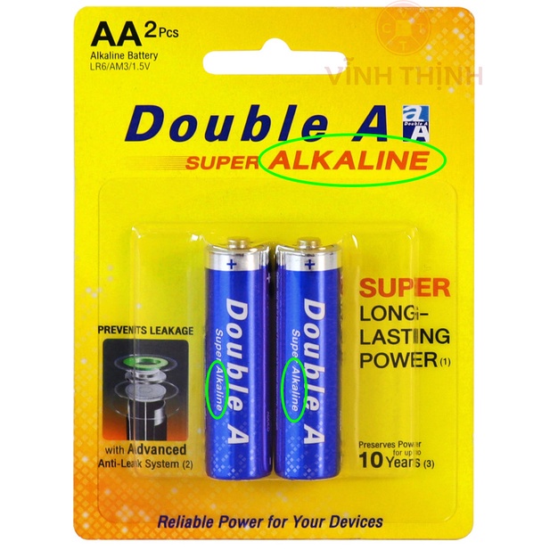 [ VĨ 2 PIN ] Pin con thỏ 2A/ 3A KIỀM ALKALINE DOUBLE A SIÊU TIẾT KIỆM - Văn phòng phẩm Bảo Quân