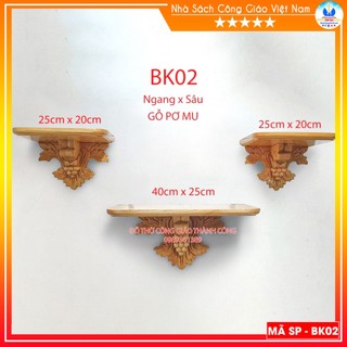 Bộ kệ bàn thờ thiên chúa gỗ pơmu cho tượng 50cm - bàn thờ công giáo đẹp bk02
