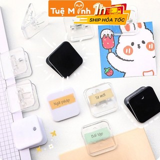 Kẹp giấy hình vuông K69 Kẹp bướm mini giữ tài liệu ghi chú đánh dấu đẹp mắt