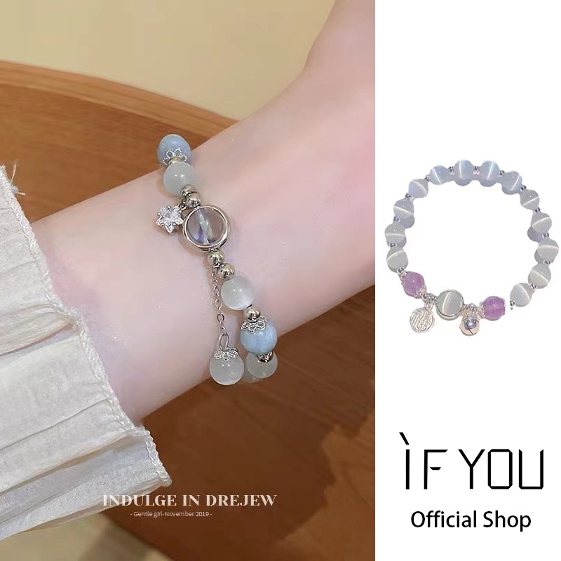 Vòng Tay Chuỗi Hạt Đá opal Hình Nơ / Ngôi Sao Dễ Thương Cho Nữ