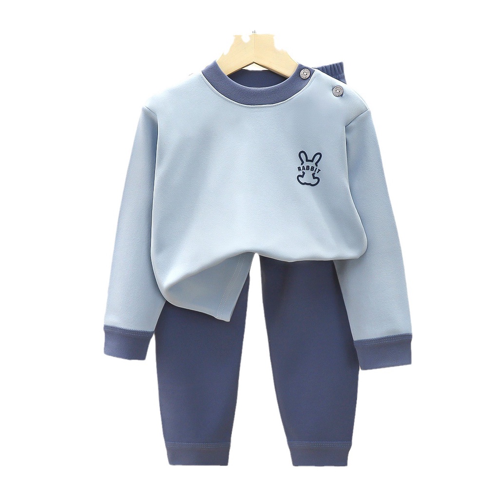 Bộ Đồ Ngủ Tay Dài 70-150cm Bằng Vải Nhung Giữ Ấm Mùa Thu Đông