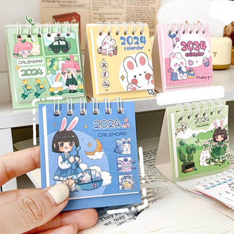 Lịch Để Bàn 2023-2024 mini Họa Tiết Hoạt Hình Dễ Thương