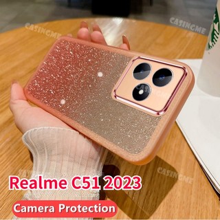 Ôp điện thoại silicon dẻo trong suốt lấp lánh sang trọng cho realme c51 2023 realme c51 realmec51 51c c 51 4g 5g 2023 ốp