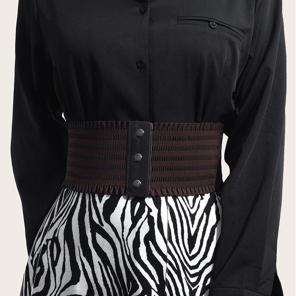 1 Thắt Lưng Co Dãn Màu Trơn Thời Trang