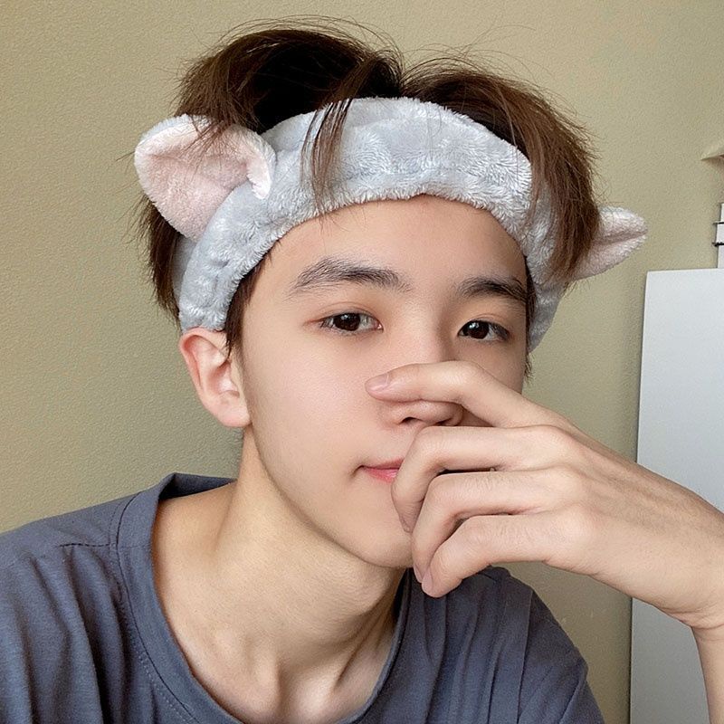 Băng Đô Cài Tóc Vải Bông Phong Cách Hàn Quốc Dễ Thương Dành Cho Nam Nữ Rửa Mặt