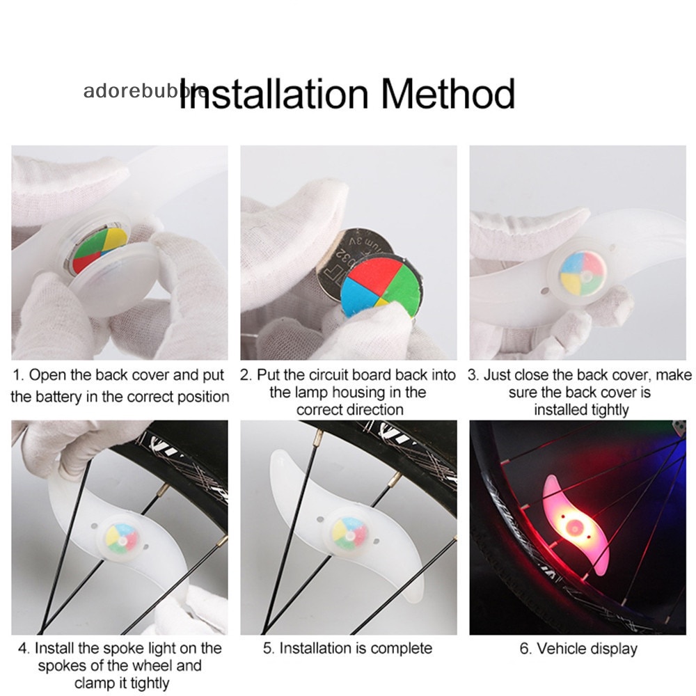 Đèn led Gắn Căm Xe Đạp Bằng Nhựa Chống Nước