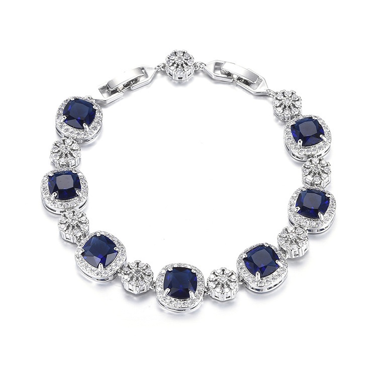 Vòng Tay Đính Đá zircon Hình Vuông Phong Cách Thời Trang Âu Mỹ