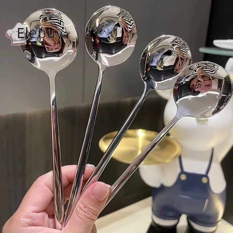 Muỗng ăn súp ELEBUY bằng bằng thép không gỉ 304 phong cách Trung Hoa