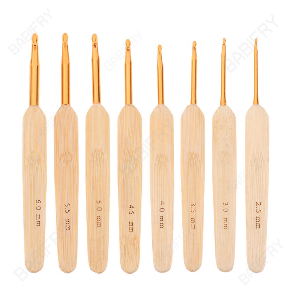 Set 8 Kim Đan Len Tay Cầm Bằng Tre Chất Lượng Cao