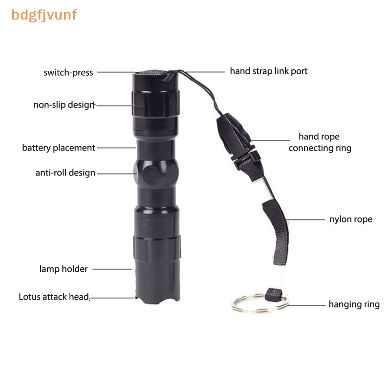 Bdgf Đèn Pin led mini Chống Thấm Nước Có Thể Phóng To Dùng Cho Cắm Trại Ngoài Trời vn