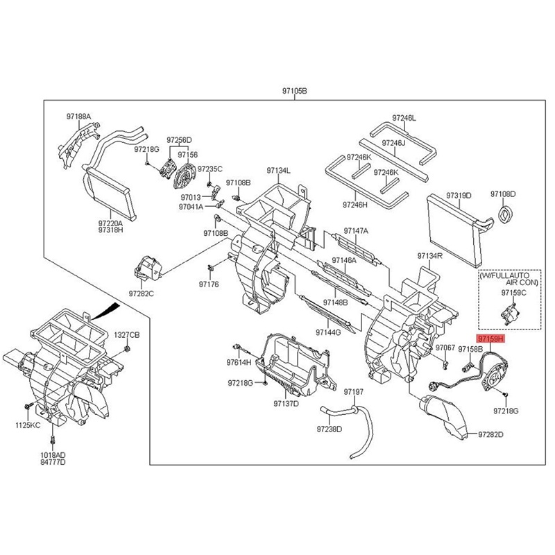 1 Dây Cáp Điều Chỉnh Máy Điều Hòa Ô Tô 97159-1x000 a / c Cho kia forte cerato 2014-2016