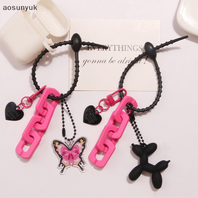 Aosunyuk Móc Chìa Khóa Xe Hơi / Ba Lô / Treo Ba Lô Bằng Nhựa resin Hình Chú Chó / Bướm