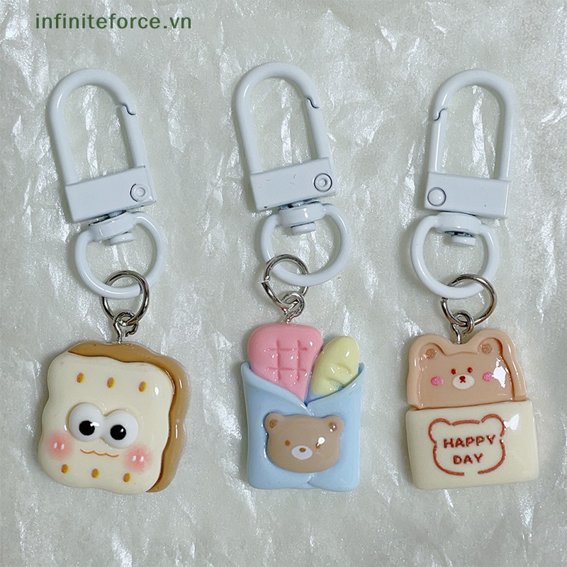 Móc Khóa Hình Bánh Mì Nướng Hoạt Hình Vui Nhộn Dễ Thương