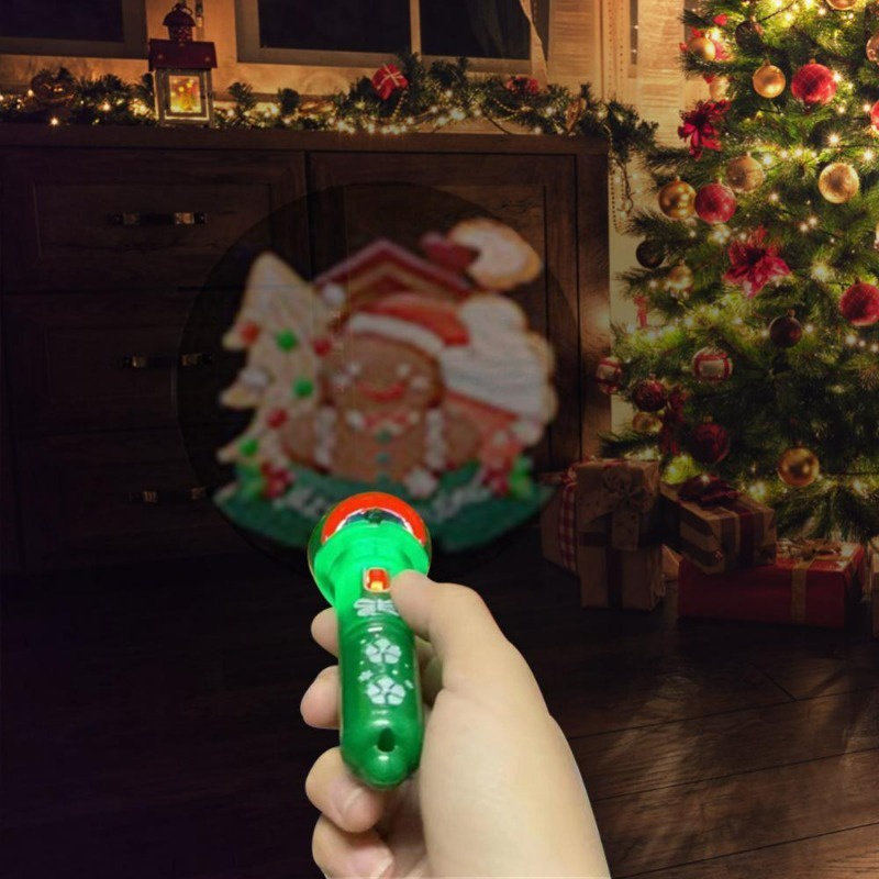 Đồ Chơi Đèn Pin Chiếu Hoạt Hình Ông Già Noel Vui Nhộn Giáo Dục Sớm Cho Bé / Quà Giáng Sinh