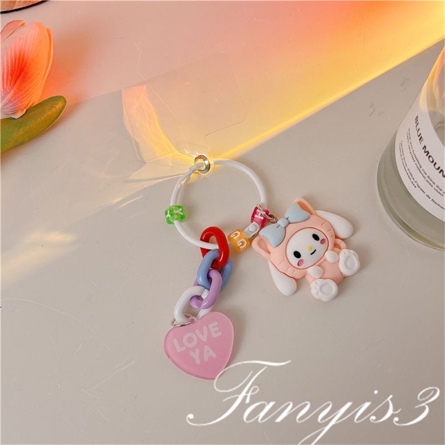 Hoạt Hình Dây Đeo Điện Thoại Bằng acrylic Đính Hạt Ngọc Trai Hình Gấu / Chó / Mèo Chống Thất Lạc