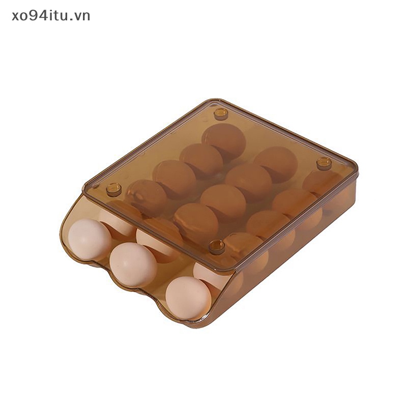 Xoitu Hộp Đựng Trứng Tự Cuộn 1 / 2 / 3 Tầng Có Thể Xếp Chồng Lên Tủ Lạnh vn