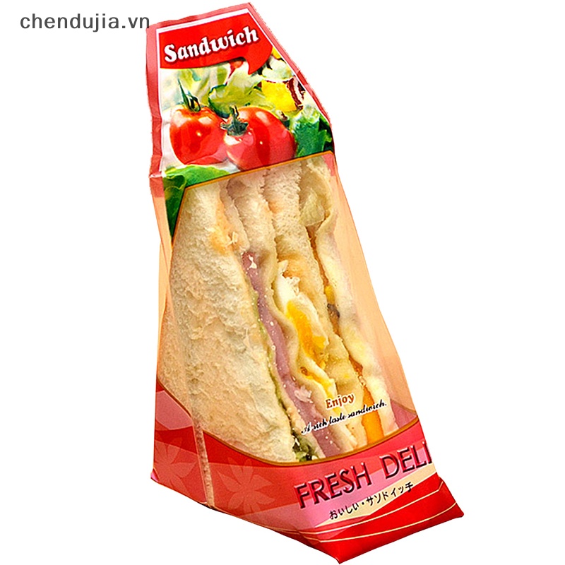 Bộ 100 Túi Tam Giác Trong Suốt Dày Dặn Đựng Bánh Mì Sandwich vn