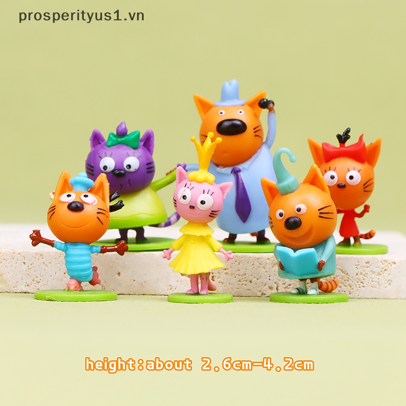 Mô Hình Đồ Chơi Ba Chú Mèo Hạnh Phúc 3-4cm Trang Trí Cho Trẻ Em