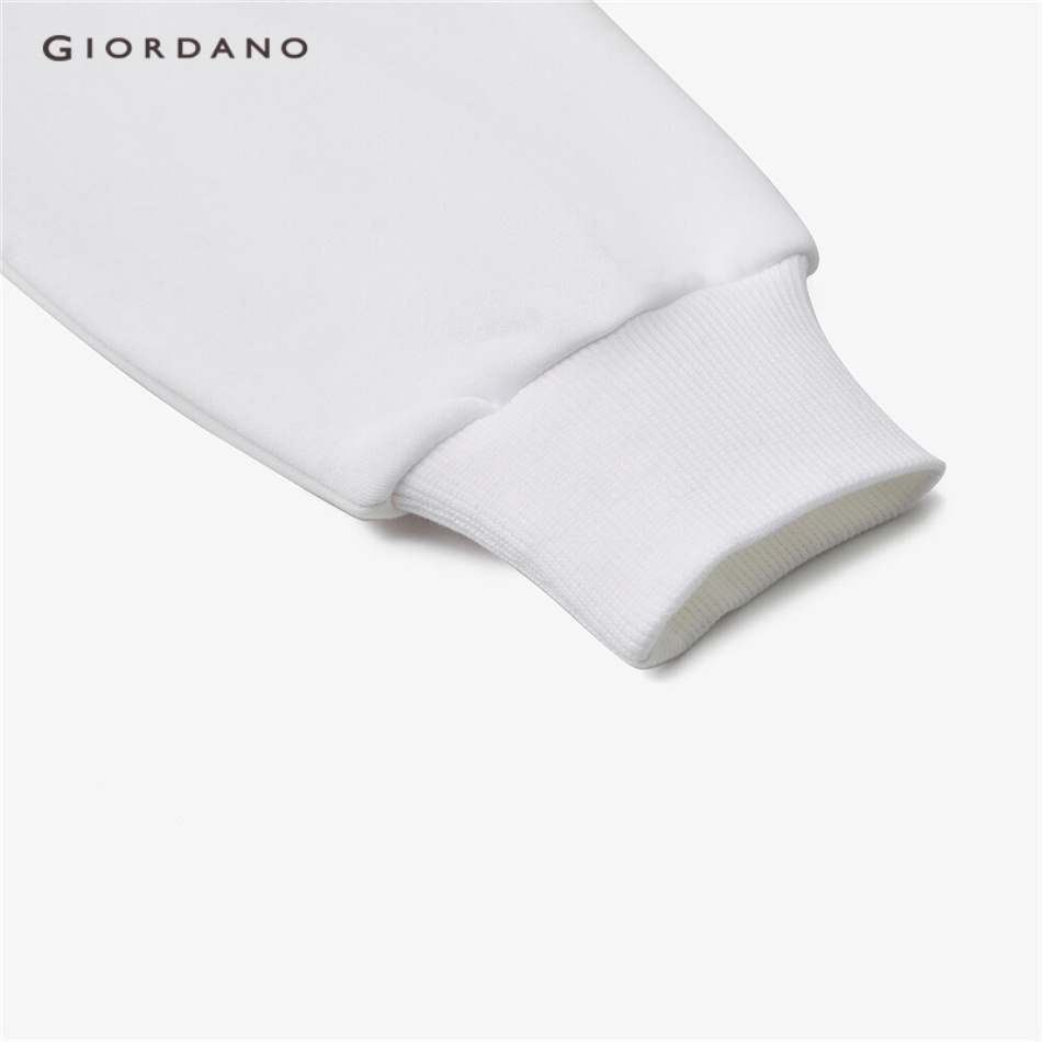 Áo nỉ nữ GIORDANO 05323812 vải lót lông cừu thêu hoa thời trang