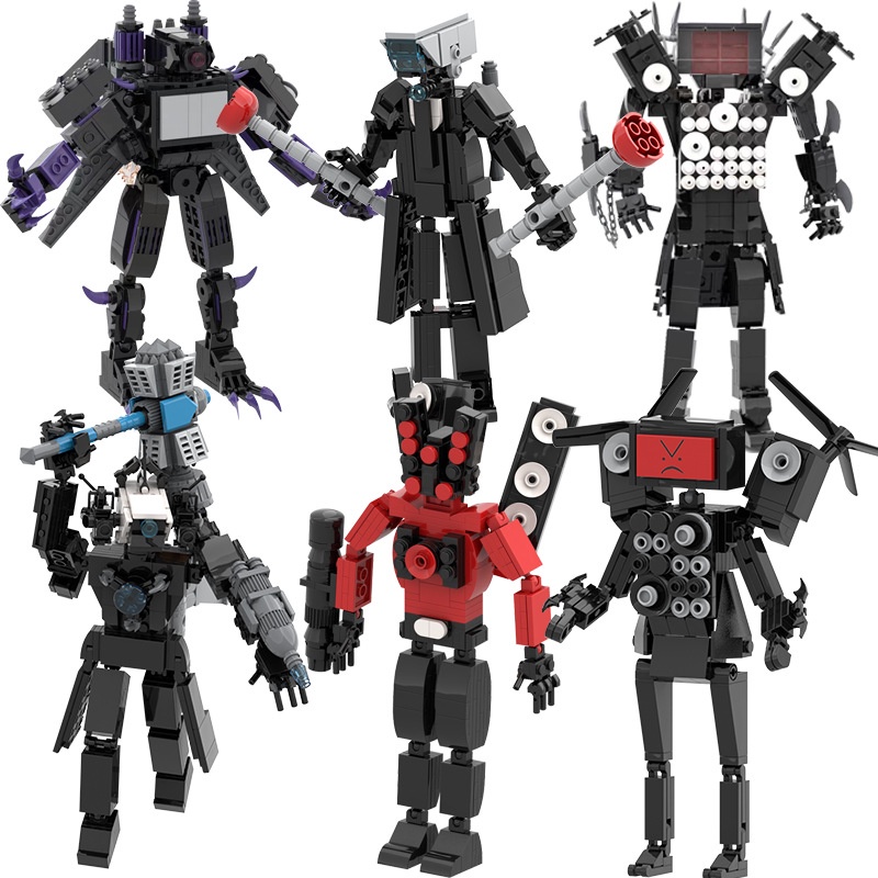 Moc Skibidi Toilet Bộ Đồ Chơi Lắp Ráp toilet Trượt Tuyết Giáo Dục Cho Bé đồ noel