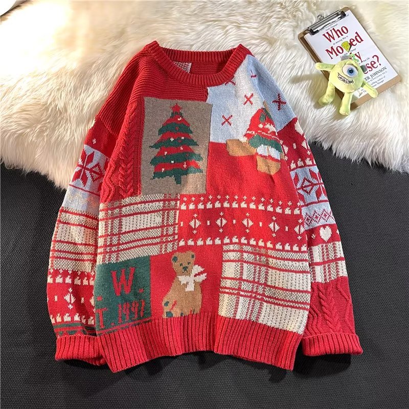 Áo sweater Dệt Kim Tay Dài Dáng Rộng Cổ Tròn Thời Trang Mùa Đông 2022 Mới