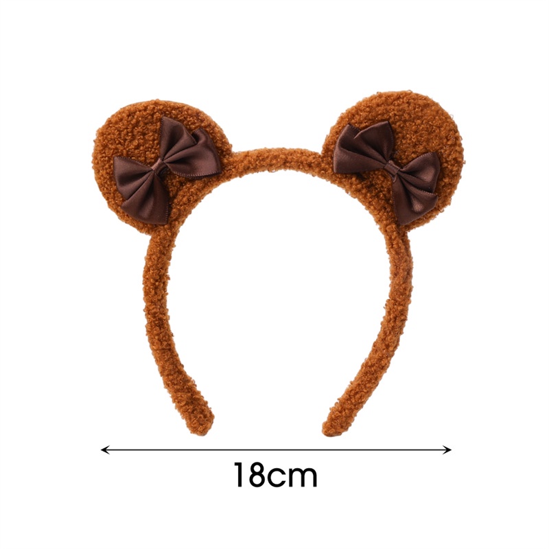 Băng đô cài tóc rửa mặt Tai Gấu Bằng Vải Bông Co Giãn Chống Trượt Dễ Thương Phong Cách Hàn Quốc