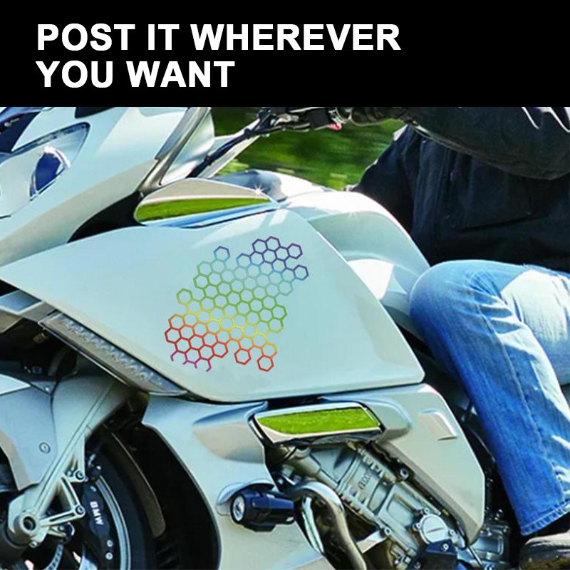 Dán xe máy BLALION Miếng Dán Trang Trí Đèn Đuôi Xe Mô Tô Hình Tổ Ong Độc Đáo