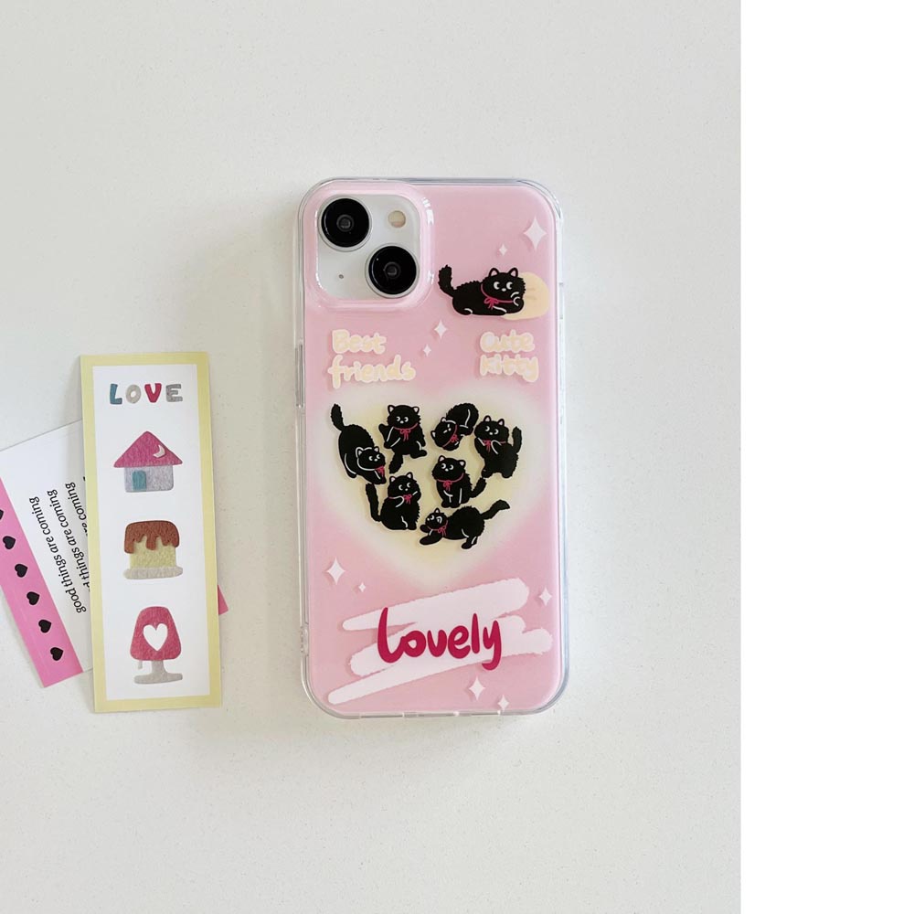 Ốp Điện Thoại Cứng Hình Mèo Đen Cho iphone 11 12 12pro 12promax 13 13pro 13promax 14 14pro 14promax