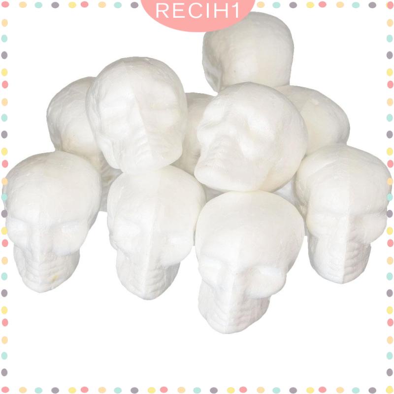 Bộ 10 Miếng Xốp polystyrene Hình Đầu Lâu 55mm Trang Trí halloween