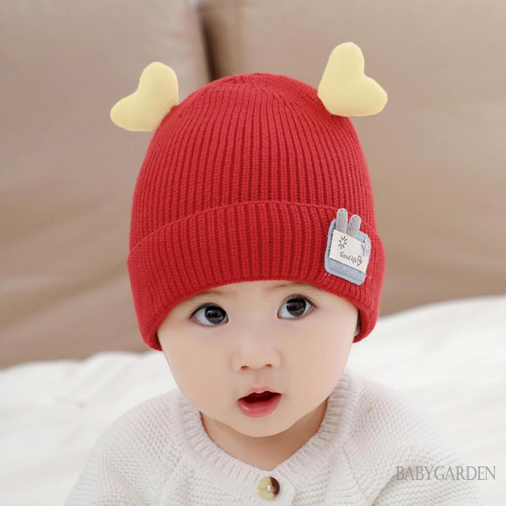 Mũ beanie Dệt Kim Hình Sừng Hươu Cho Bé