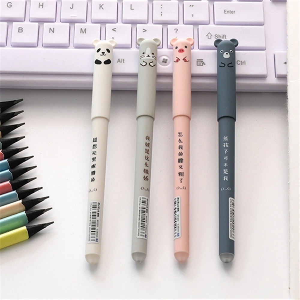Set 4 Bút Bi Ngòi 0.35mm Hình Động Vật Dễ Thương