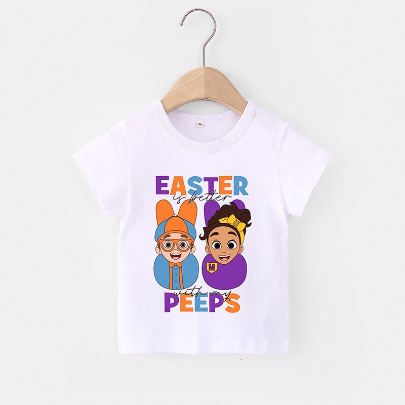 Áo thun trẻ em BLIPPI ART, 8 màu áo, đầy đủ size có big size, áo thun cho bé Cotton, Màu khác nhắn shop