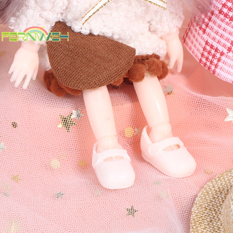 Búp Bê mini 16cm Có Khớp Chuyển Động Kèm Quần Áo Cho Bé Gái