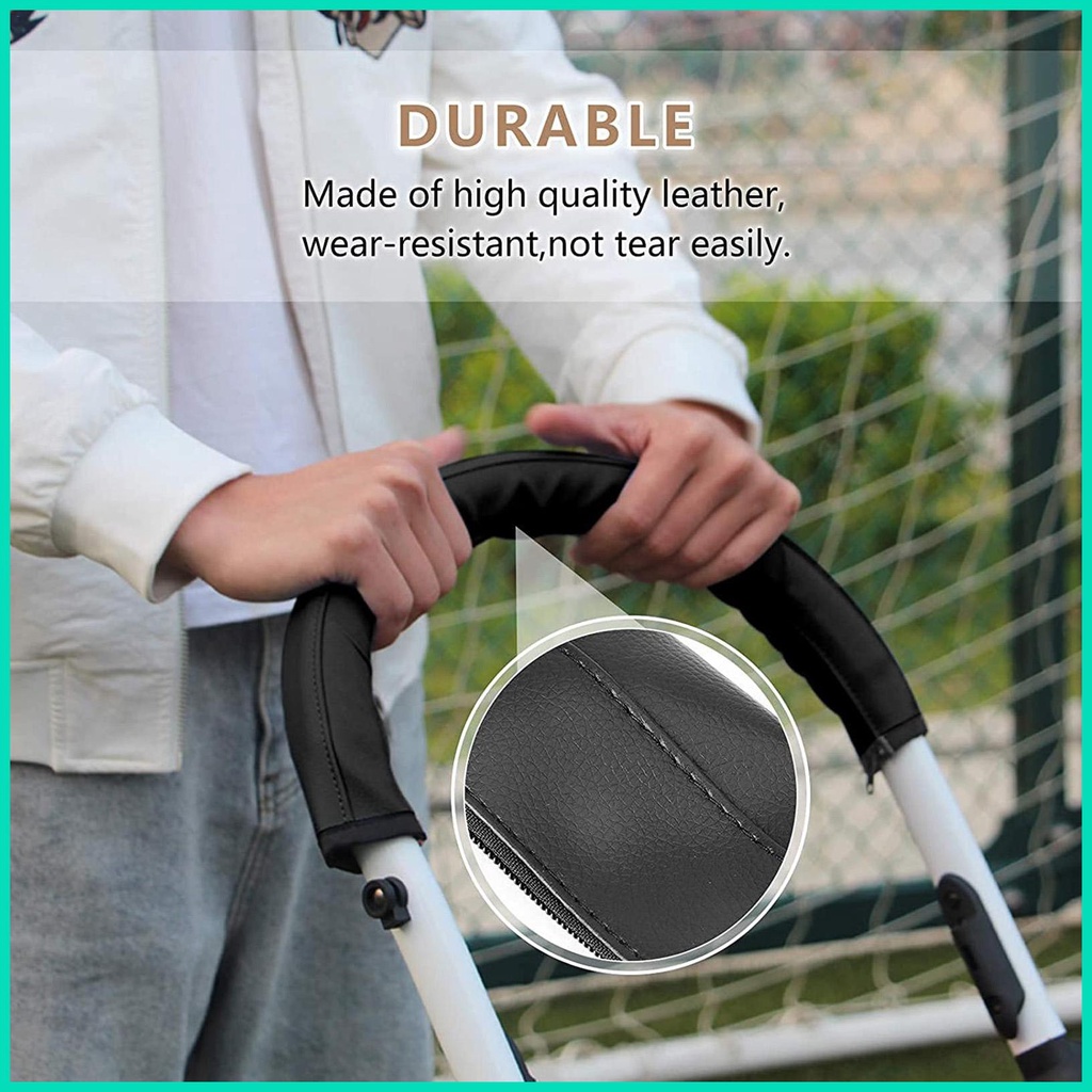 Bao Da pu Bọc Tay Cầm Xe Đẩy Em Bé Tháo Rời Được