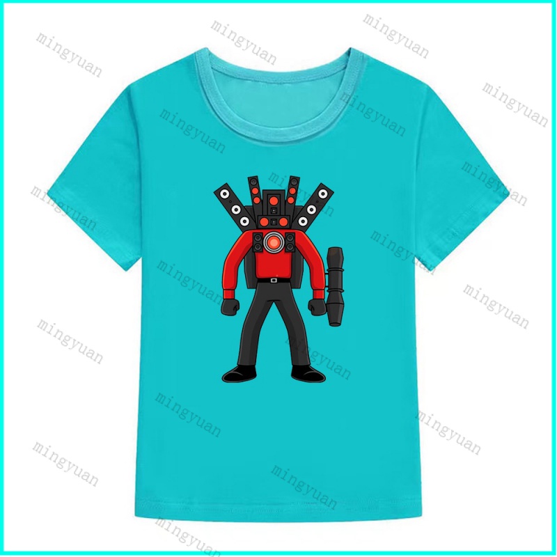 Mingyuan TITAN TV MAN step by step Skibidi Toilet Áo Thun Dáng Rộng Tay Ngắn Giản Dị Dành Cho Thanh Thiếu Niên