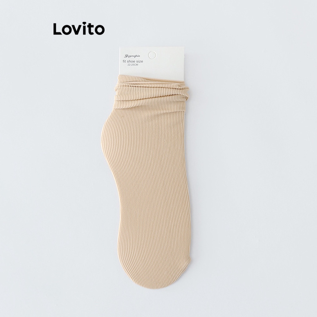 Lovito Tất cơ bản trơn thông thường cho nữ LNA27201