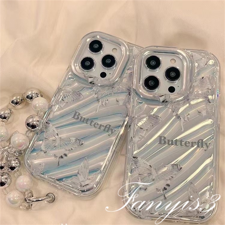 Ốp Điện Thoại tpu Dẻo Màu laser Họa Tiết Bươm Bướm Cho iphone 15 14 13 12 11 pro max x xr xs max 8 7 6s plus se 2020