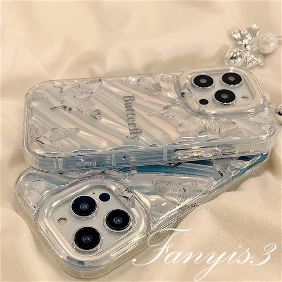 Ốp Điện Thoại tpu Dẻo Màu laser Họa Tiết Bươm Bướm Cho iphone 15 14 13 12 11 pro max x xr xs max 8 7 6s plus se 2020