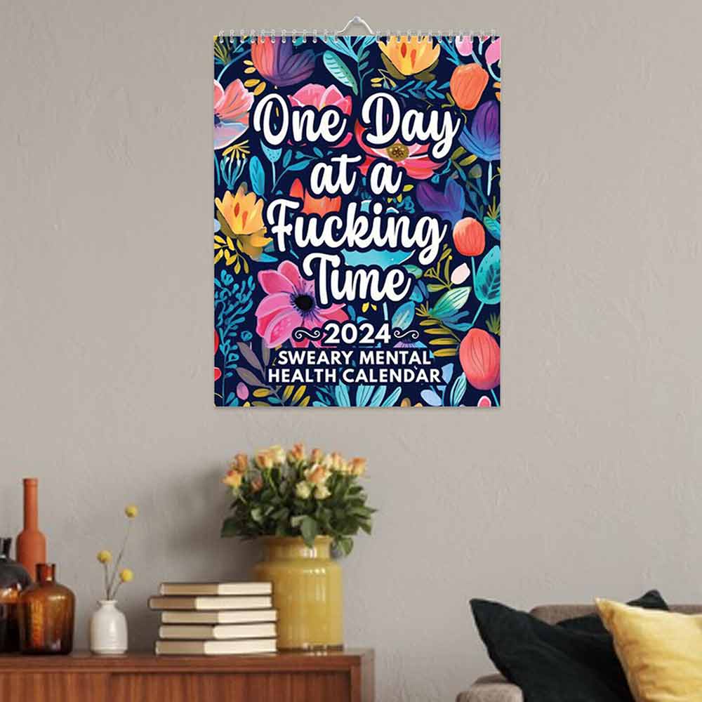 Monthly Wall Calendar Mental Health 2024 Monthly Planner Funny Paper Hangable Multifunctional Wall Planner for tongmy