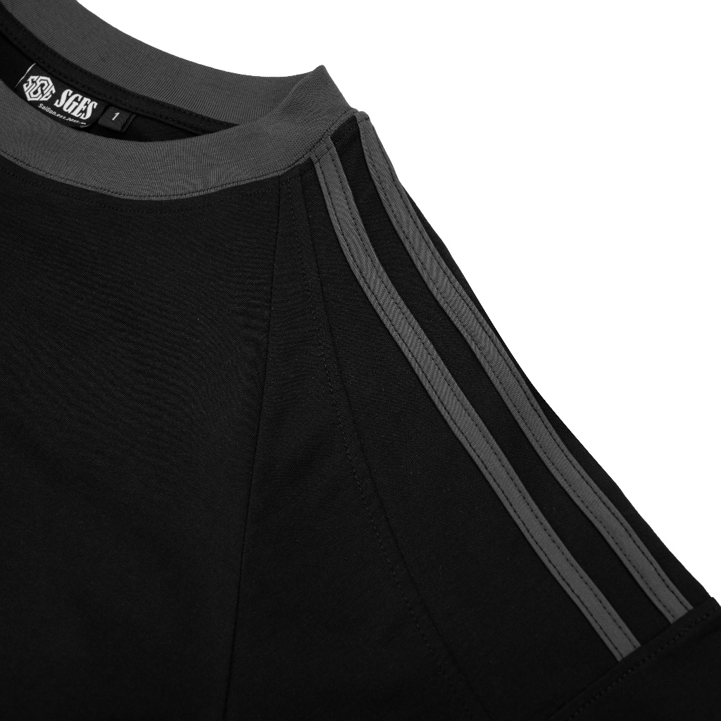 Áo Thun Ringer SAIGONESE Cotton Tee Phối Viền Tay Unisex Nam Nữ / Đen - ANO2023