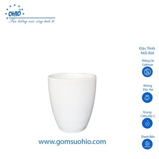 Ca trụ không quai 270ml sứ trắng ohio