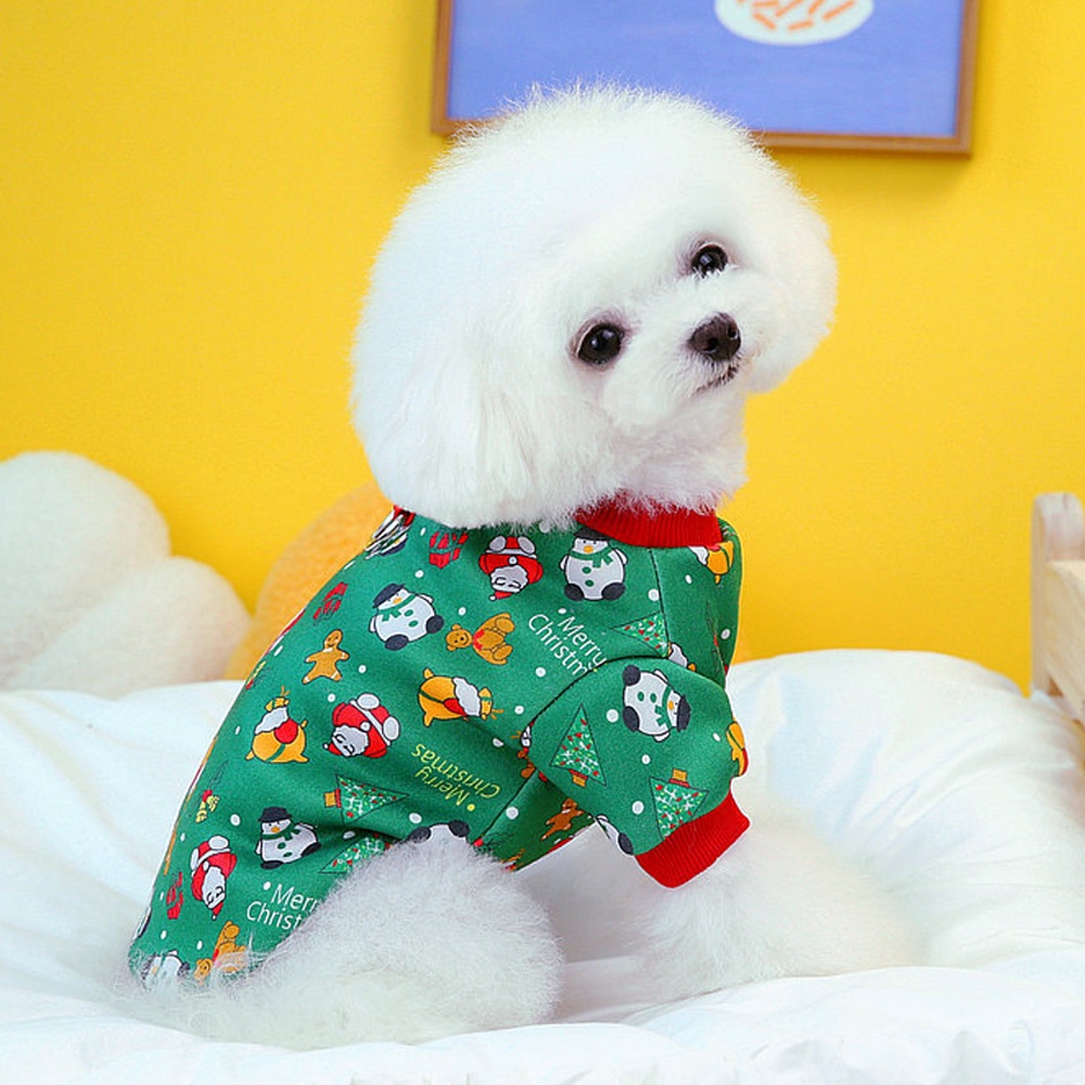Áo Sweater Giữ Ấm Mùa Đông In Họa Tiết Hoa Tuyết Hoạt Hình Giáng Sinh Cho Chó chihuahua