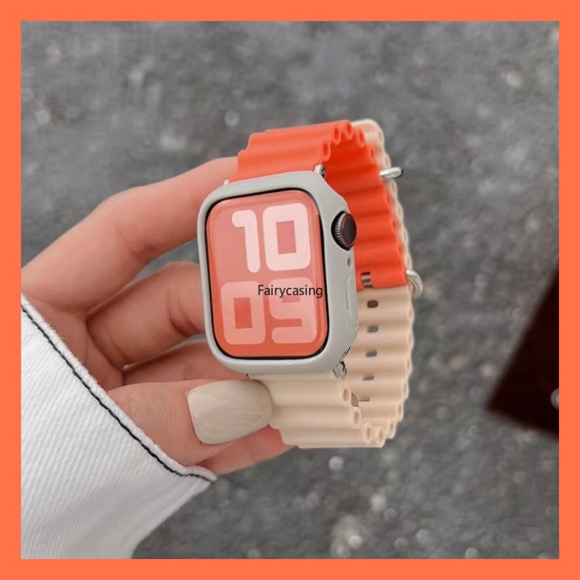 Dây Đeo Đồng Hồ Bằng Silicon Cho apple watch ultra 2 49mm series 9 8 7 6 5 4 3 2 1 49mm 45mm 44m 42mm 41mm 40mm 38mm