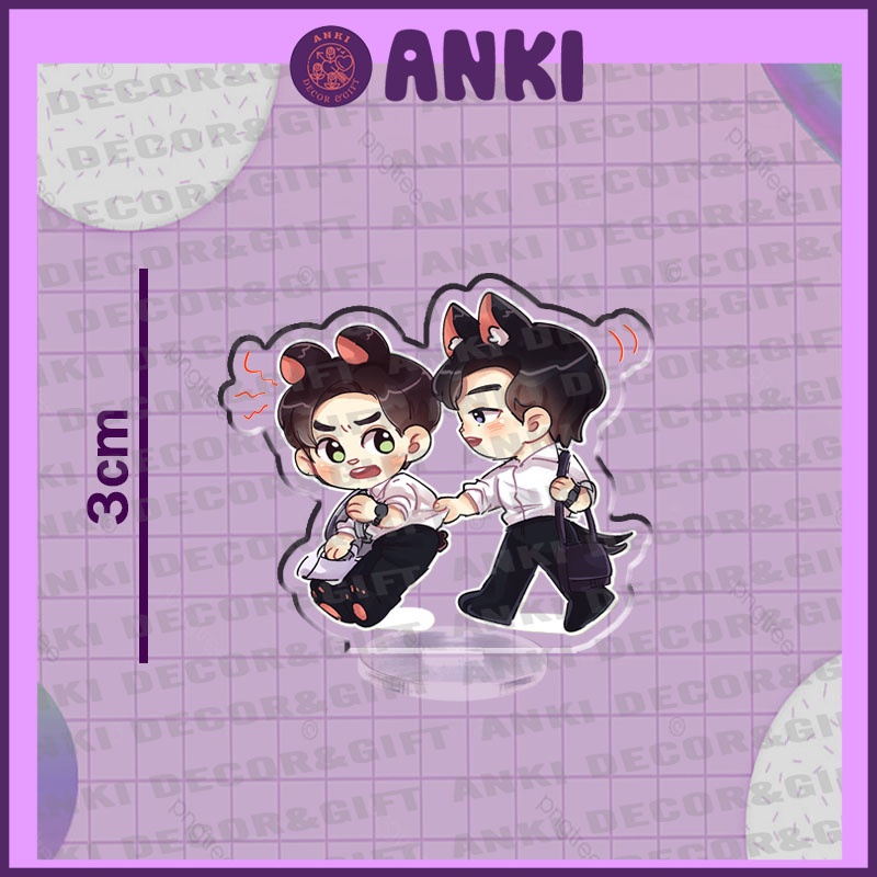 Standee OTP Pondphuwin cute dễ thương, standee mica trong suốt, quà tặng sinh nhật, mô hình chibi trang trí sưu tập