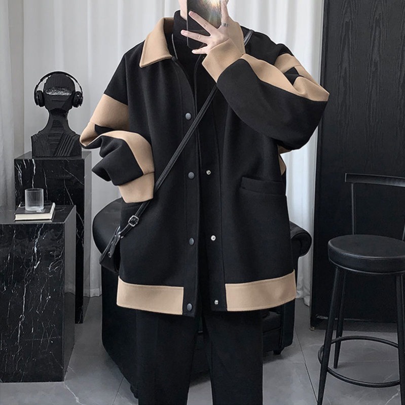 Áo Khoác Nam Vải Len plus size Phong Cách Hàn Quốc Thời Trang Thu Đông