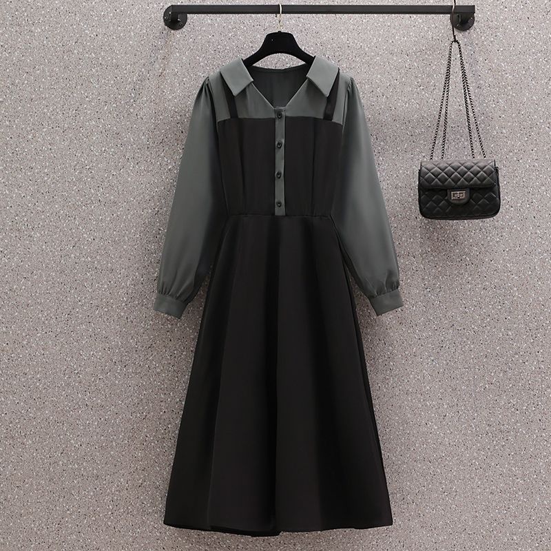 Đầm Chữ a Tay Dài Thu Đông plus size c12129