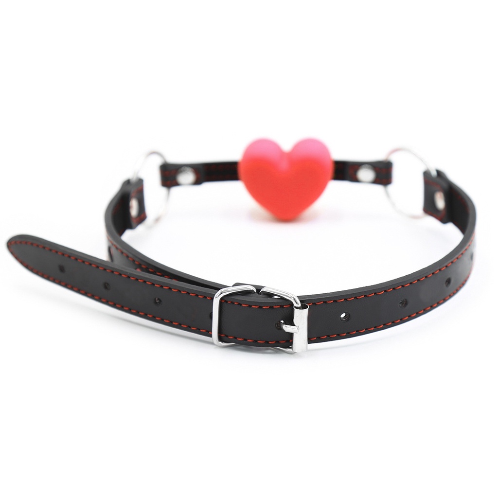 Sm Đồ Chơi Ngậm Miệng Bằng Da Silicon Hình Trái Tim Màu Đen Hồng Dành Cho sex kouga silicone