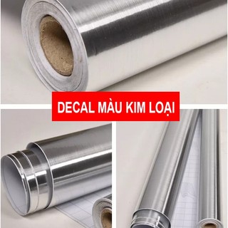 Decal nhôm xước màu kim loại, dán tủ lạnh