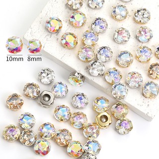 Đệm Lót May Đính Đá Pha Lê Lấp Lánh k9 8mm / 10mm